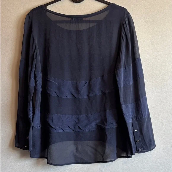 Club Monaco Navy Layered-Panel Long Sleeve Top - Picture 4 of 4